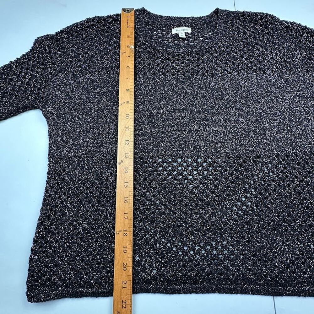 Anthropologie Pilcro Sweater Womens Extra Small Black Metallic Open Knit Party - Picture 11 of 12